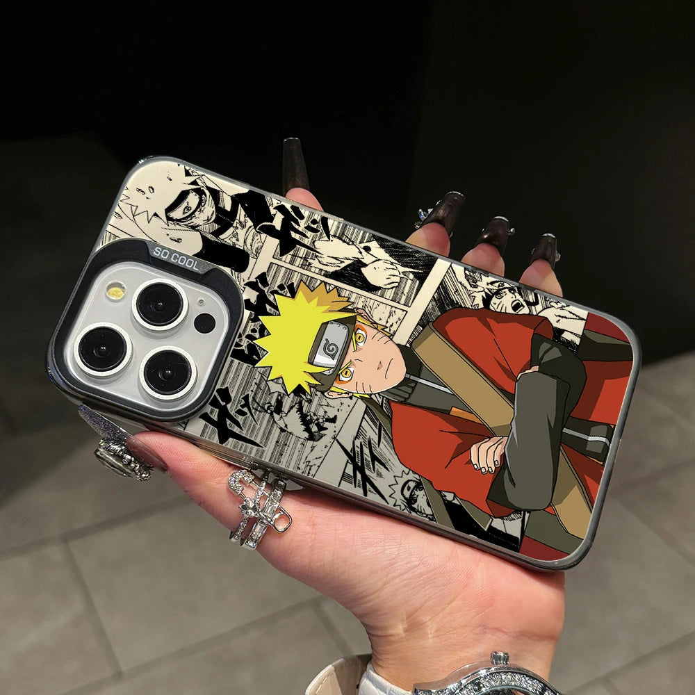 N-NARUTOs K-Kakashies Itachies Phone Case for iPhone 17 Air 16 16e 15 14 Plus 13 12 11 Pro Max X Xs XR 8 Silver Hard Cover