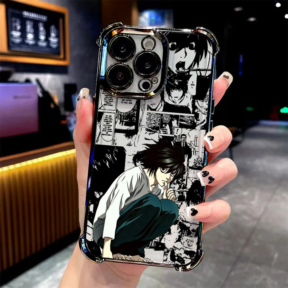 Anime DEATH NOTE Misa Amane Plating Phone Case For iPhone 17 16e 16 15 14 13 12 11 Pro Max X XR XSMax Mini Air Plus Anti-Fall