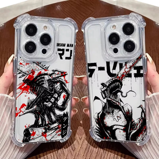 Anime Chainsaw Man Denji Phone Case For iPhone 17 Air 16 E 15 14 13 12 11 Pro Max Plus Mini SE 2020 2022 Soft Transparent Cover