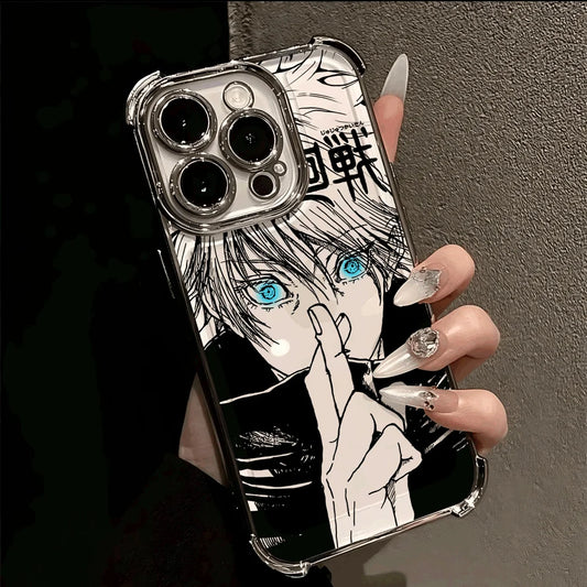 Anime Jujutsu Kaisen Phone Case For iPhone 17 Air 16 e 15 14 13 12 11 Plus Mini Pro Max X XR XS SE Shockproof Gojo Plating Case