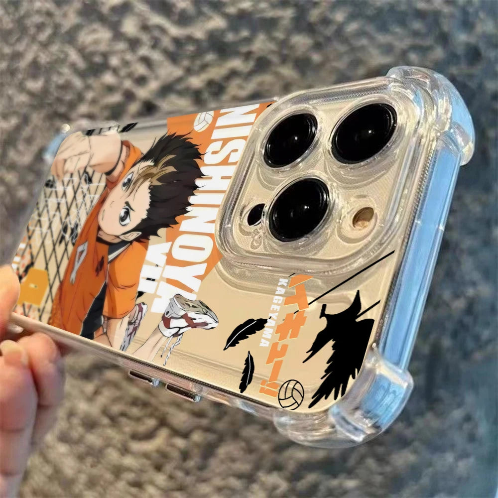 Haikyuu Oya Volleyball Phone Case for iPhone 16 15 14 Plus 13 12 Mini 11 iPhone16 Pro Max X Xs XR 7 8 Soft Thin Clear Cover