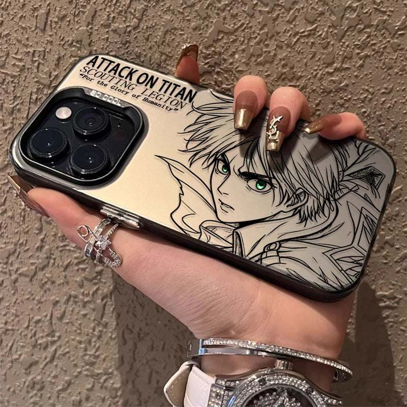 ATTACK ON TITAN MIKASA EREN YEAGER Couple Hard Case for iPhone 12 17 Air Pro Max 16 15 11 14 13 Pro Max XS X XR Plus 8 7 SE 2020