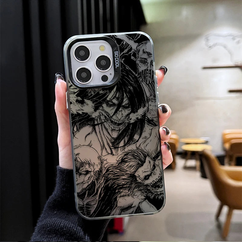 Attack on Titan Frosted Case for iPhone 17 Air 16 E 15 14 Plus 13 12 Mini 11 Pro Max Washable Acrylic Silicone Hard Edge Cover