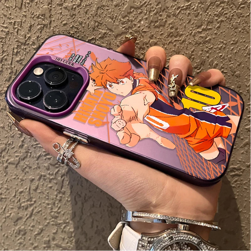 Anime Haikyuu Plating Hard Phone Case for iPhone 16 15 14 13 12 11 Pro Max XS X XR 8 7 Plus SE 2020 Shockproof Matte Back Cover