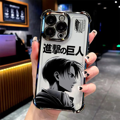 Anime Attack On Titan Levi Plating Phone Case For iPhone 17 16e 16 15 14 13 12 11 Pro Max X 7 8 Mini Air Plus Anti-Fall Airabag