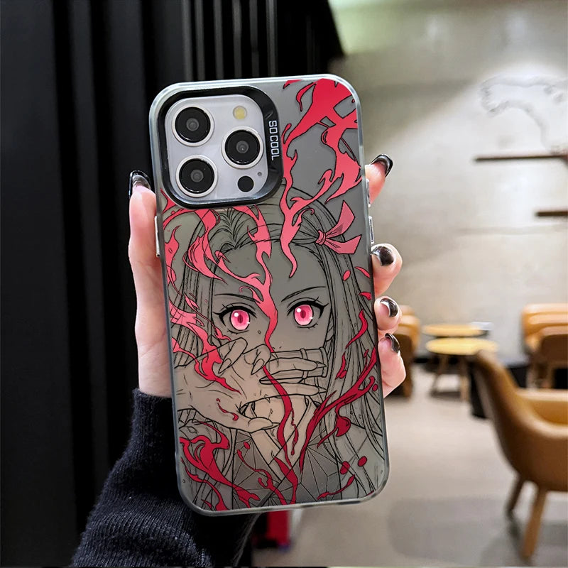 Anime Zenitsu Nezuko Demon Slayer Phone Case for iPhone 12 17 Air Pro Max 16 15 11 14 13 Pro Max XS X XR Plus 8 7 SE 2020 Cover