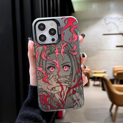 Anime Zenitsu Nezuko Demon Slayer Phone Case for iPhone 12 17 Air Pro Max 16 15 11 14 13 Pro Max XS X XR Plus 8 7 SE 2020 Cover