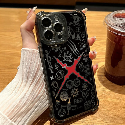 One Luffies Z-Zoroe Pieces Phone Case for iPhone 17 Air 16 16e 15 14 Plus 13 12 11 Pro Max X Xs XR 8 Black Clear Anti Drop Cover