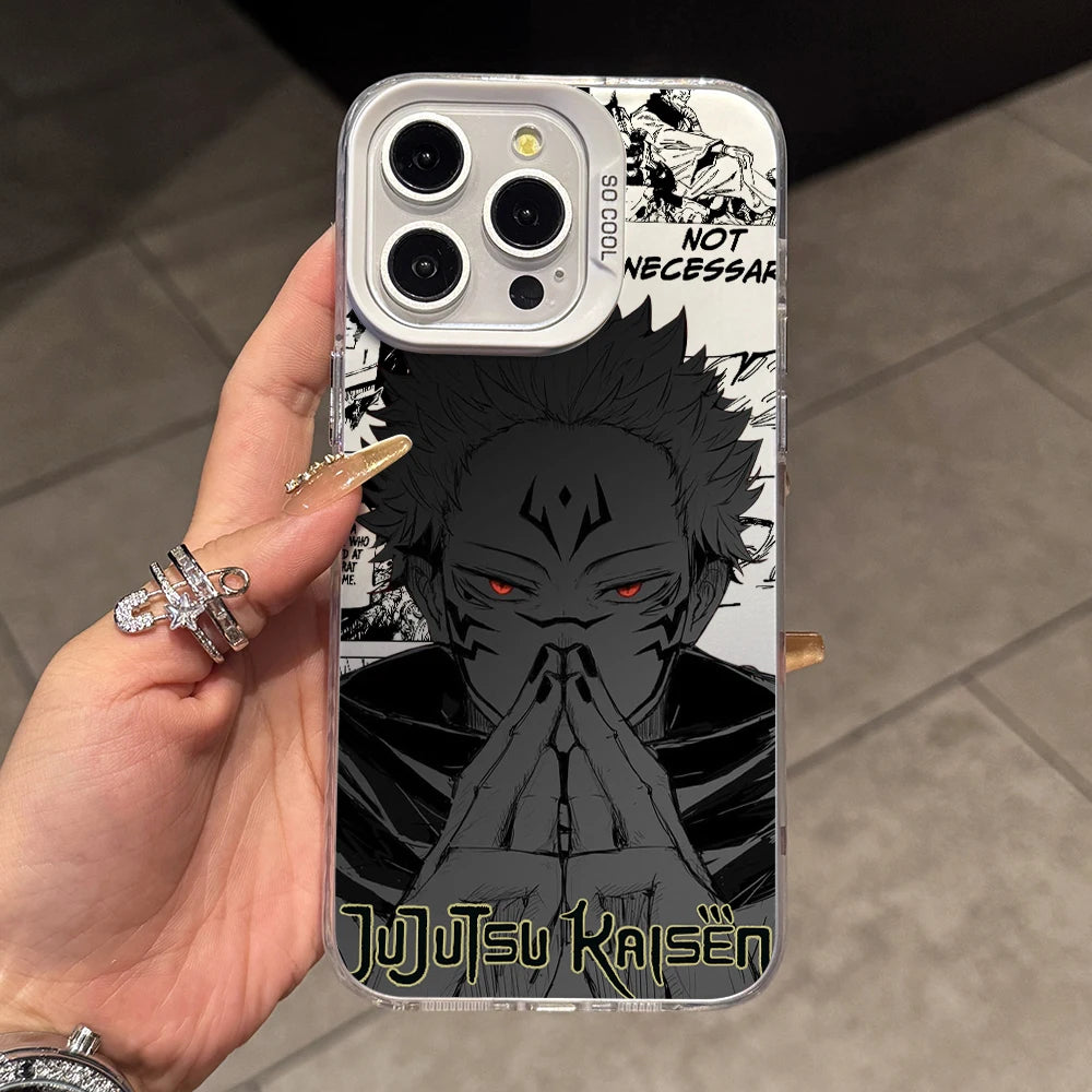 Jujutsus Kaisens Sukunas Phone Case for iPhone 17 Air 16 16e 15 14 Plus 13 12 11 Pro Max X Xs XR 8 Colorful Silver Hard Cover