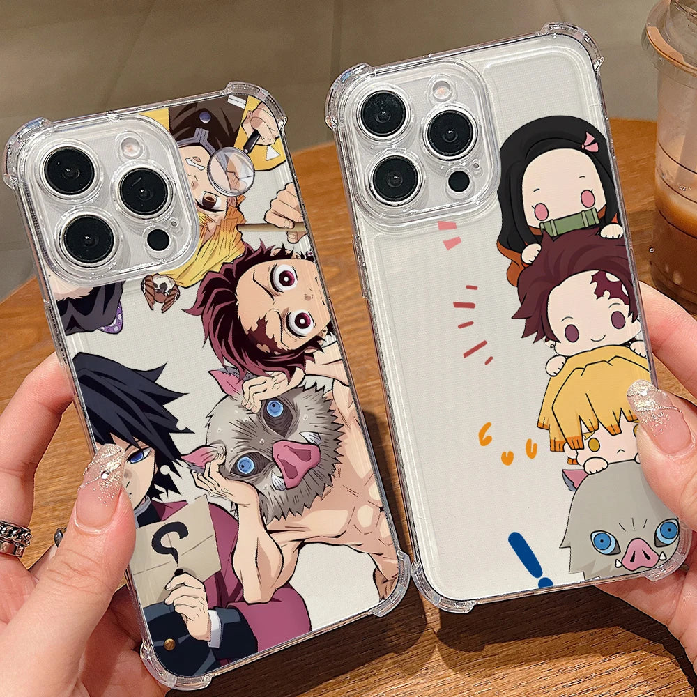 Cute D-Demons S-Slayers Phone Case for Apple iPhone 17 Air 16 15 14 Plus 13 12 11 Pro Max Anti-drop Soft Transparent Cover