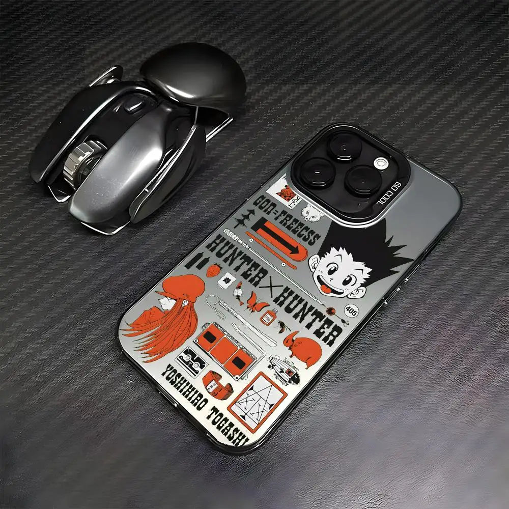HUNTER HUNTER Phone Case For lMDColor Silver Shell For lPhone 17 16 15 14 13 12 11 Pro Max Plus