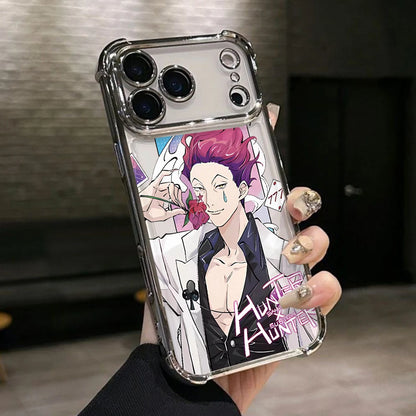 Hot HUNTERS×HUNTERS KilluaS Plating Phone Case For iPhone 17 17e 16e 16 15 14 13 12 11 Pro Max X Mini Air Plus Anti-Fall Airabag