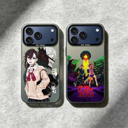 DAN DA DAN Anime Phone Case For iPhone 11 12 13 14 15 16 17 E Pro Max Plus Mini Electroplated Silver IMD Laser Black Cover