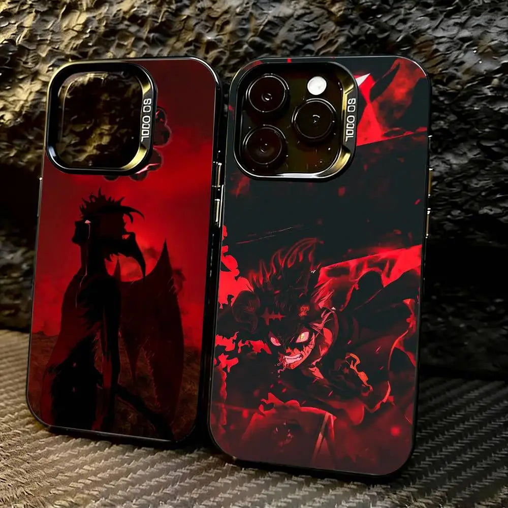 Black Clover A-Asta Cool  Phone Case For iPhone 17,16,15,14,13,12,11 Plus,Pro Max,XS,Colorful Silver Black Cover