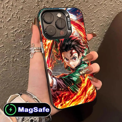 Demon Slayer Tanjiro Phone Case for iPhone 16 15 14 13 12 11 Pro Max Plus MagSafe Translucent Colour Printing Smartphone Cover