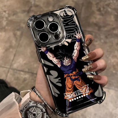 Luxury D-Dragons G-Gokus Plating Phone Case For iPhone 17 17e 16e 16 15 14 13 12 11 Pro Max XSMax Mini Air Plus Anti-Fall Balls