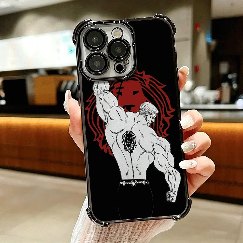 Seven D-Deadlys Sins Escanor Soft Phone Case For iPhone 15 16 17 Air 14 Pro Max 16E Plus 13 12 Mini Plating Anti-Fall Fundas