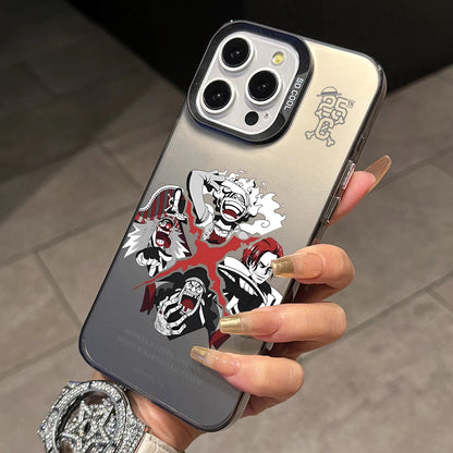 Ones Pieces Logo Phone Case for iPhone 17 Air 16 16e 15 14 Plus 13 12 11 Pro Max X Xs XR 8 Colorful Silver Hard Cover