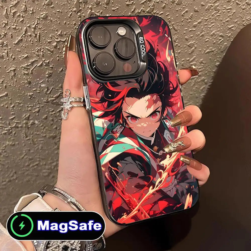 Demon Slayer Tanjiro Phone Case for iPhone 16 15 14 13 12 11 Pro Max Plus MagSafe Translucent Colour Printing Smartphone Cover