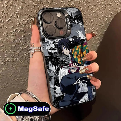 Demon Slayer Giyu Tomioka Phone Case for iPhone 16 15 14 13 12 11 Pro Max Plus MagSafe Translucent Colour Protective Cover