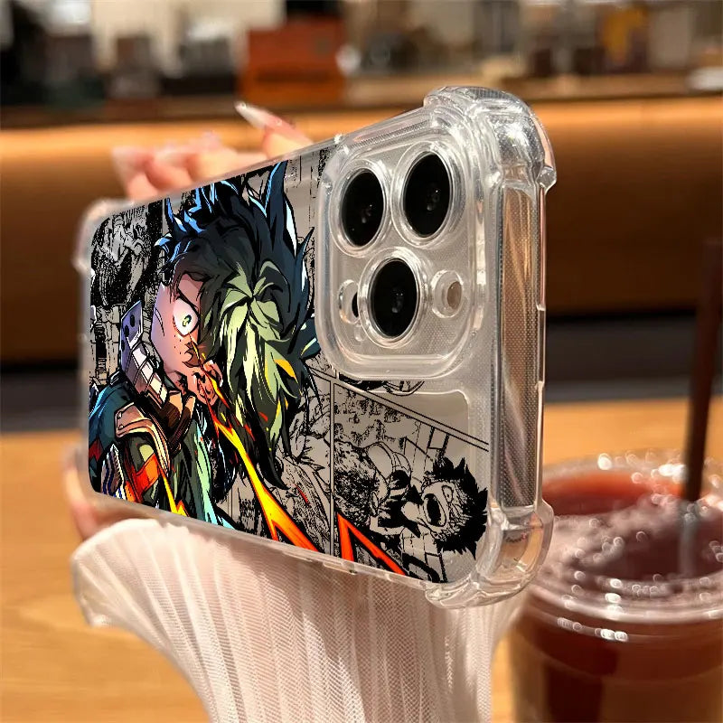 My Hero Cool Academias Anime Phone Case Clear For iPhone 17 16 14 15 11 12 13 Pro Max 16E 15 16 Plus 17Air Soft Shockproof Cover