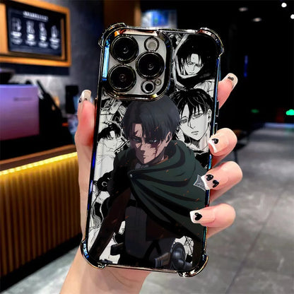 Anime Attack On Titan Levi Plating Phone Case For iPhone 17 16e 16 15 14 13 12 11 Pro Max X 7 8 Mini Air Plus Anti-Fall Airabag