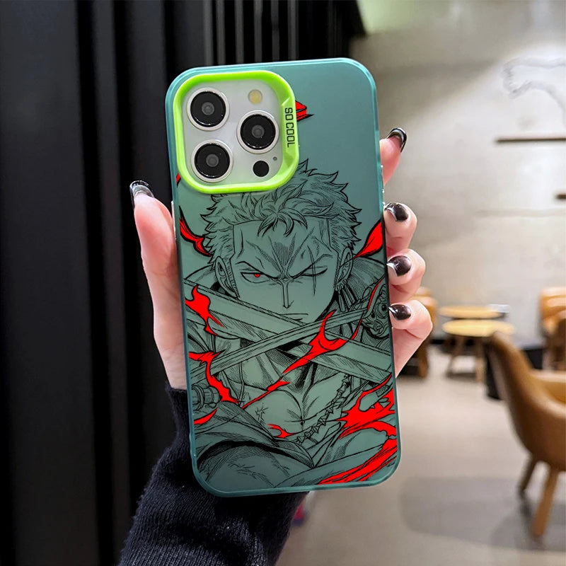 O-One P-Piece Hard Plating Case for Luffy Zoro IPhone 12 17 Air Pro Max 16 15 11 14 13 Pro Max XS X XR Plus 8 7 SE 2020 Cover