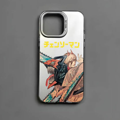 Anime C-Chainsaw Man Phone Case For iPhone 17 16 15 14 13 12 11 Pro Max Air multicolor Matte Laser Metallic Aurora Funda