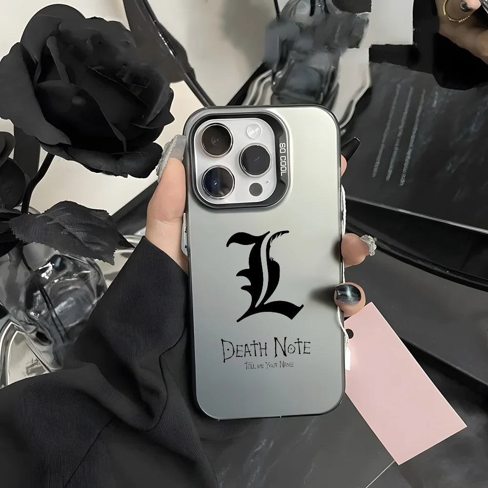Anime D-Death Note Comics Phone Case For iPhone 16 15 14 13 12 11 Pro Max Plus – Colorful Gradient Soft TPU Back Cover