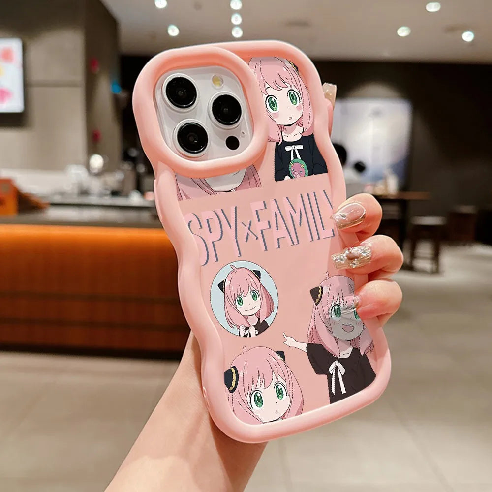 SPY×FAMILY Anya Forger Phone Case for iPhone 16 16e 15 14 Plus 13 12 11 iPhone16 Pro Max X Xs XR 7 8 e Wave Soft Capa CASE Funda