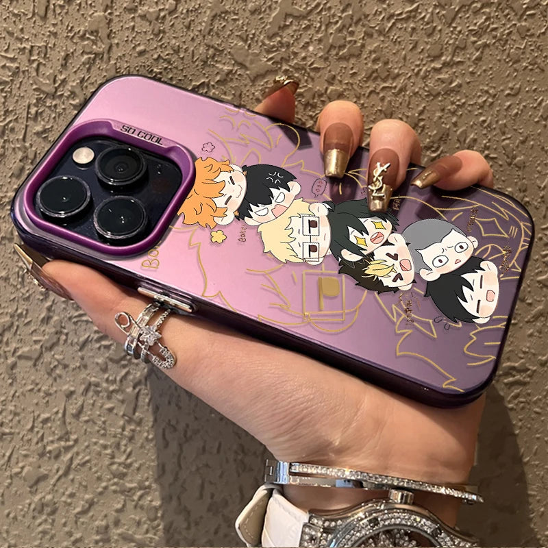 Handsome Anime Haikyuu Hot Hard Case for iPhone 16E 11 12 16 15 14 13 Pro Max XS X XR Plus 8 7 SE 2020 Shockproof Matte Cover PC