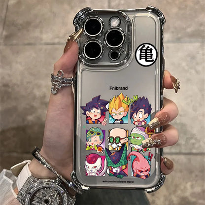Hot Dragon Ball Plating Phone Case For iPhone 17 17e 16e 16 15 14 13 12 11 Pro Max X XR XSMax 7 8 Mini Air Plus Anti-Fall