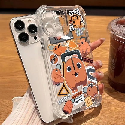 Chainsaw Man Anime Anti Fall Clear Phone Case For Xiaomi Redmi 14C 13C 12C K50 K40 Note 14 13 12 11 10 9S A1 A2 Pro Plus 4G 5G