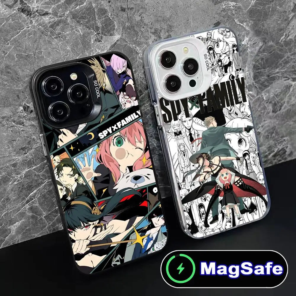 Anime Spy Family Mobile Phone Case for iPhone 17 16 15 14 13 12 11 Air Pro Max Plus MagSafe Translucent Colorful Cover Cover
