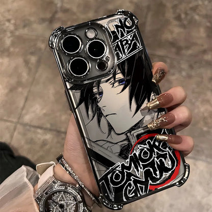 Anime Demons Slayers Plating Phone Case For iPhone 17 16e 16 15 14 13 12 11 Pro Max X XR XSMax 8 Mini Air Plus Anti-Fall Airabag