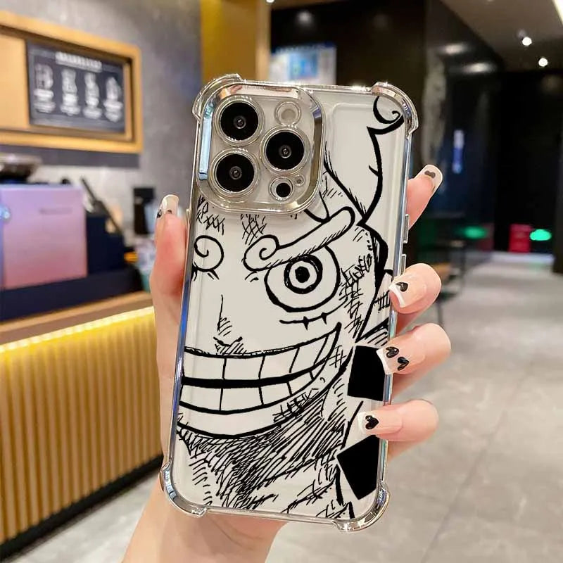 Anime O-One Pieces For iPhone 17 AIR 16E 16 15 14 13 12 11 XS Pro Max mini Plus Plating Anti-Fall Cool Phone Case
