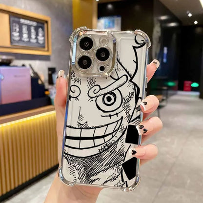 Anime O-One Pieces For iPhone 17 AIR 16E 16 15 14 13 12 11 XS Pro Max mini Plus Plating Anti-Fall Cool Phone Case