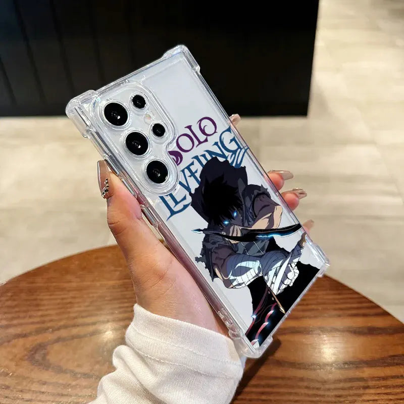 Solos-Levelings ARISE Anime Clear Phone Case For Samsung Galaxy S26 S25 S24 Ultra S23 S22 Plus S21 S20 FE 5G Soft Silicone Cover