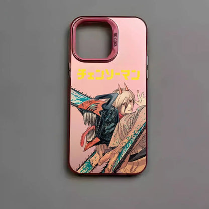 Anime C-Chainsaw Man Phone Case For iPhone 17 16 15 14 13 12 11 Pro Max Air multicolor Matte Laser Metallic Aurora Funda