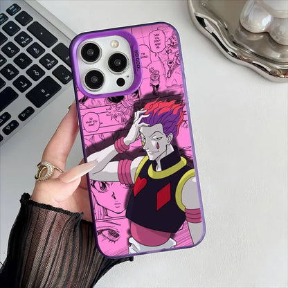 H-Hisoka H-Hunter X Hunter Phone Case For IPhone 17 16 15 14 13 12 Pro Max Plus Multicolor Matte Silver-Plated Protective Case