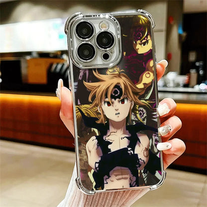 Seven D-Deadlys Sins Meliodas Phone Case For iPhone 15 16 17 Air 14 Pro Max 16E Plus 13 12 Mini Plating Anti-Fall Fundas