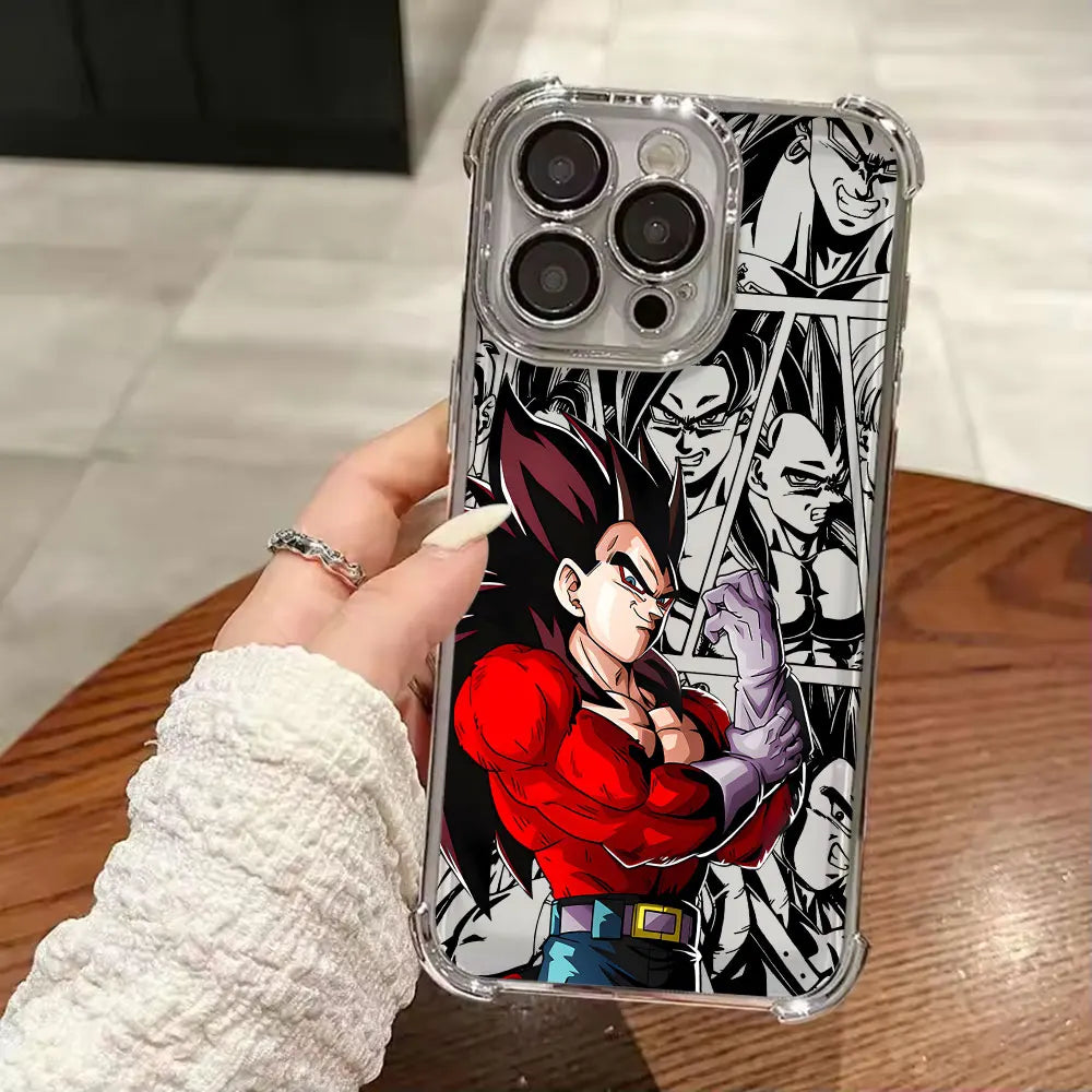 Dragons Balls GT Saiyans Vegeta Goku Phone Case for iPhone 11 13 15 16 17 Pro Max 14 Plus 17Air 16E 12 Mini 11 17Pro Clear Cover