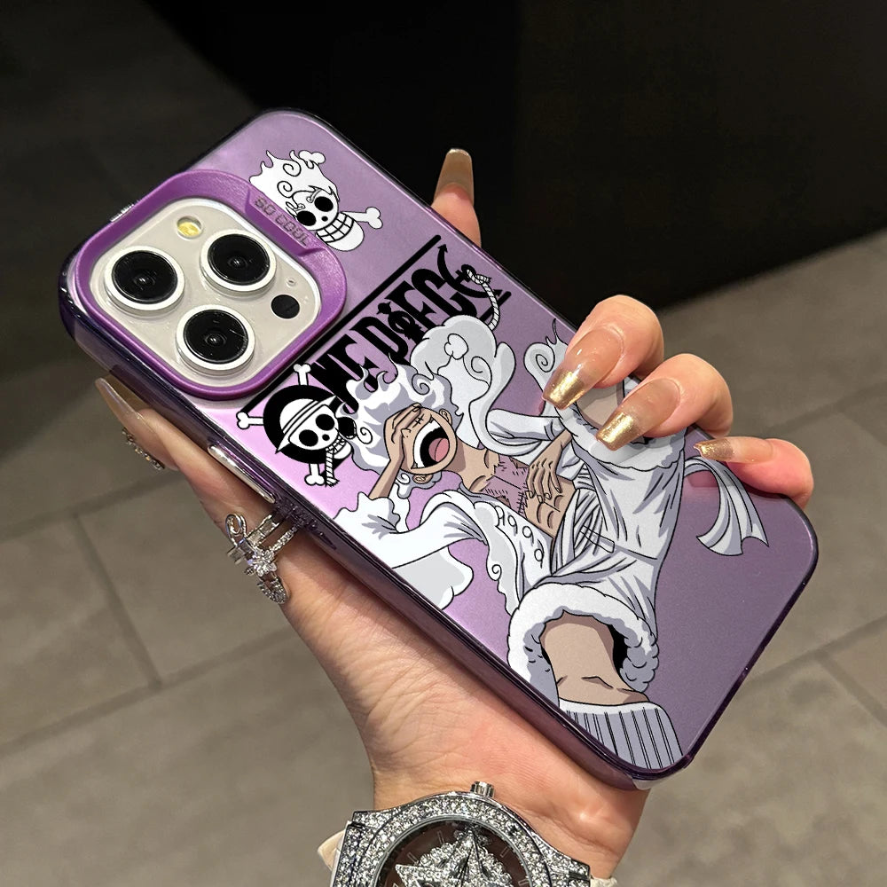 Luffys Nika Wanted Phone Case for iPhone 17 Air 16 16e 15 14 Plus 13 12 11 Pro Max X Xs XR 8 Colorful Silver Hard Cover