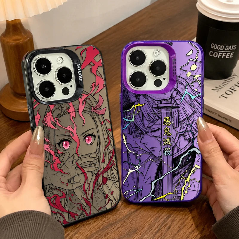 Anime Zenitsu Nezuko Demon Slayer Phone Case for iPhone 12 17 Air Pro Max 16 15 11 14 13 Pro Max XS X XR Plus 8 7 SE 2020 Cover