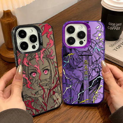 Anime Zenitsu Nezuko Demon Slayer Phone Case for iPhone 12 17 Air Pro Max 16 15 11 14 13 Pro Max XS X XR Plus 8 7 SE 2020 Cover