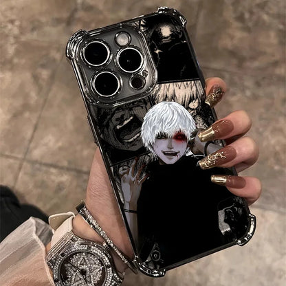 New Cool T-Tokyo Ghoul Anime Plating Phone Case For iPhone 17 17e 16 15 14 13 12 11 Pro Max X XR XSMax Mini Air Plus Anti-Fall