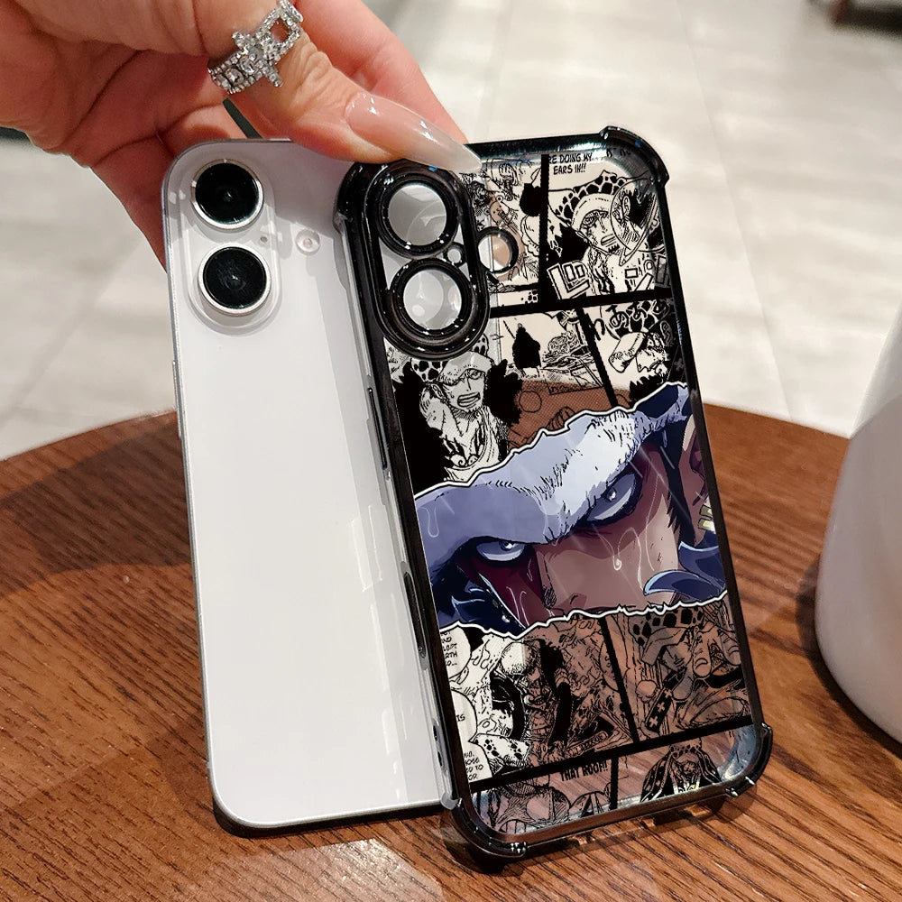 One P-Pieces L-Luffies Phone Case for iPhone 17 Air 16 15 14 Plus 13 12 11 Pro Max X Xs XR 8 e Anti-drop Transparent Soft Cover