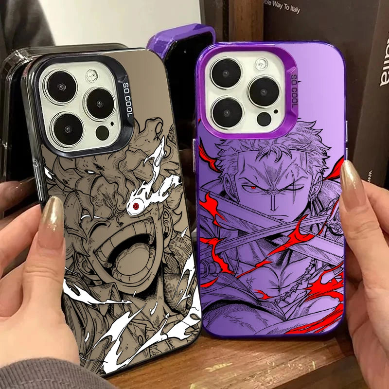 O-One P-Piece Hard Plating Case for Luffy Zoro IPhone 12 17 Air Pro Max 16 15 11 14 13 Pro Max XS X XR Plus 8 7 SE 2020 Cover