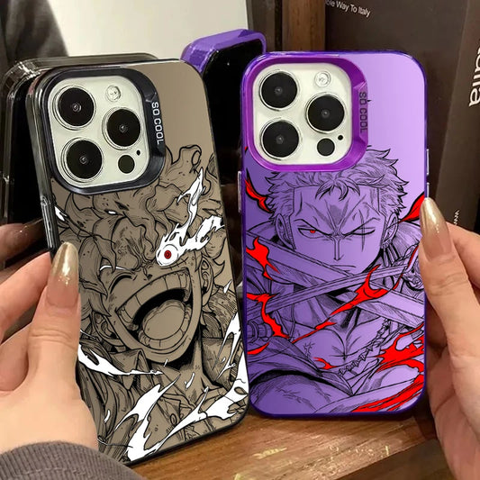 O-One P-Piece Hard Plating Case for Luffy Zoro IPhone 12 17 Air Pro Max 16 15 11 14 13 Pro Max XS X XR Plus 8 7 SE 2020 Cover
