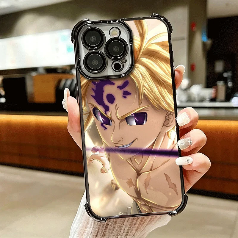 Seven D-Deadlys Sins Meliodas Phone Case For iPhone 15 16 17 Air 14 Pro Max 16E Plus 13 12 Mini Plating Anti-Fall Fundas